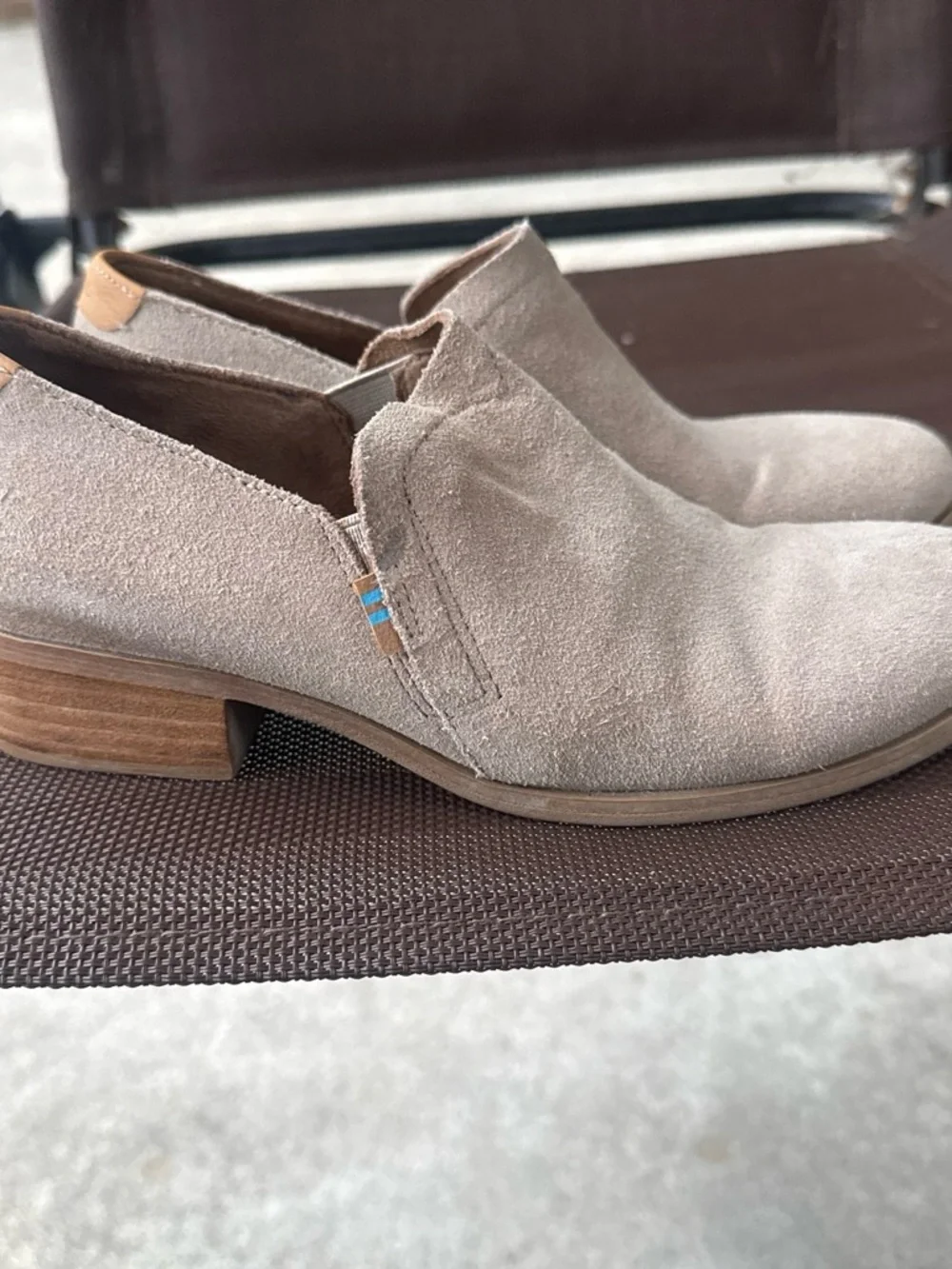 Toms Beige Suede Slip-On Loafers